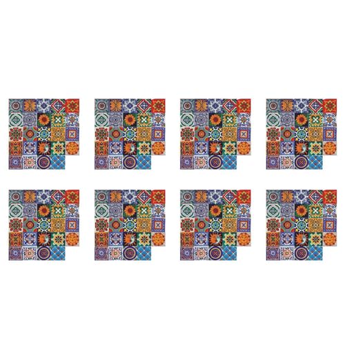 Vheolk 192 STÜCK Selbst Klebende Mosaik Ziegel Fliesen 3D Aufkleber KüChe Badezimmer Wand Aufkleber -10X10Cm von Vheolk