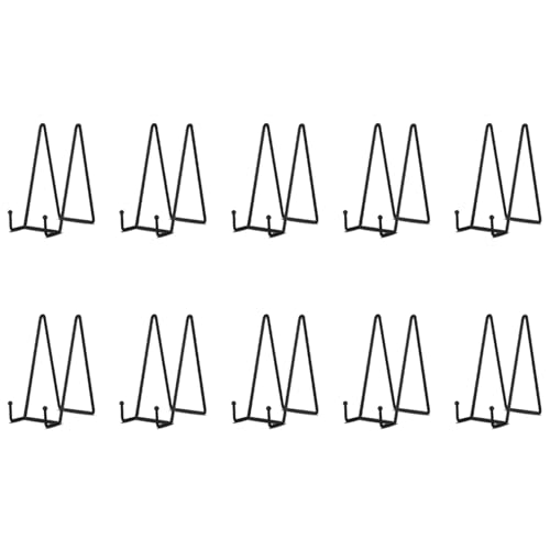 Vheolk 20,3 cm (20,3 cm) 10Er-Pack Schwarze Metall-PräSentationsstäNder, TellerstäNder, Tellerhalter, PräSentationsstäNder für Bilder, Dekorative Teller, BüCher von Vheolk