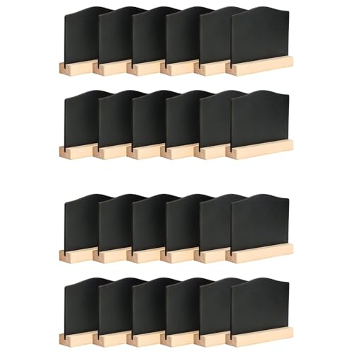 Vheolk 24Er-Pack Mini-Kreidetafelschilder, KüChennotizen, Kreidetafeln mit StäNdern, 10 X 7,2 cm, Kleine Tafel mit Nachrichten auf Dem Tisch von Vheolk