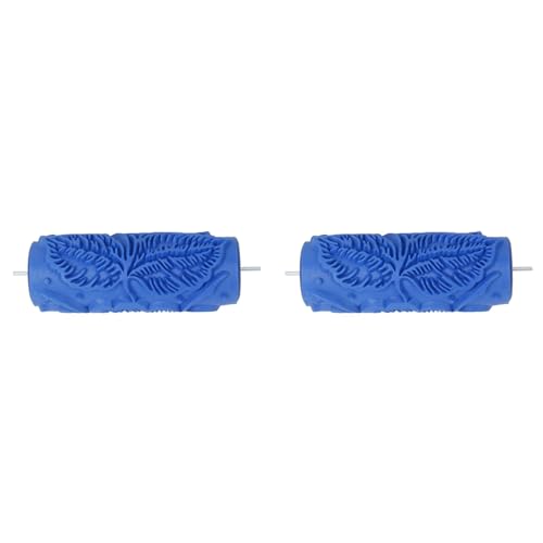 Vheolk 2Stück 15 cm Wand Dekoration Blumen Muster Empaistic Malerei Roller Fuer die Dekoration Machine Blau von Vheolk