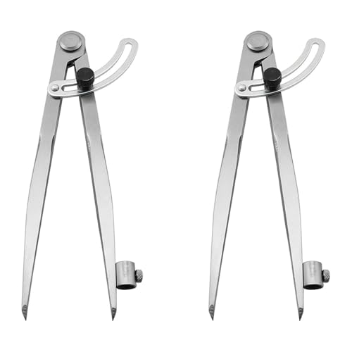 Vheolk 2Stück 8 200 mm PräZisions FlüGel Teiler AnreißEn Werkzeug mit Bleistift Halter für Geometrie, Metall und Leder von Vheolk