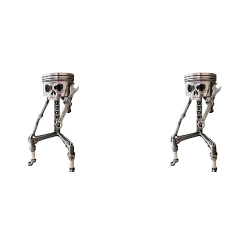 Vheolk 2X Skelett-Skulptur Aus Kunstharz, Ornament, Cosplay, Halloween, Kolben, Totenkopf, Gesicht, Skulptur, Figur, Kunst, Desktop B von Vheolk