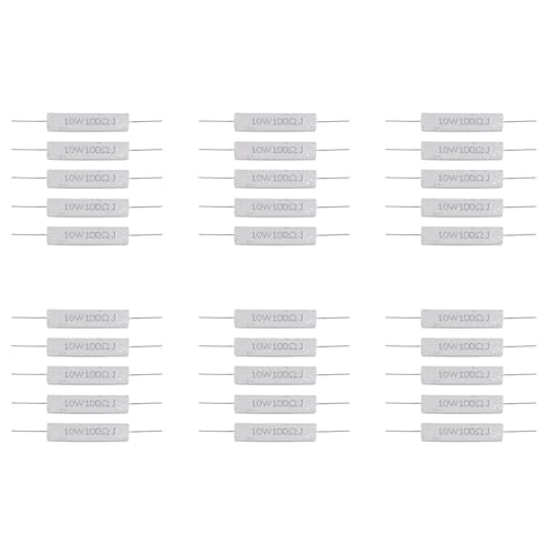 Vheolk 30 Stueck 10W Watt 100 Ohm 5% Axial Drahtwiderstand Zementwiderstaende Vheolk 30 Stueck 10W Watt 100 Ohm 5% Axial Drahtwiderstand Zementwiderstaende von Vheolk
