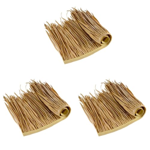 Vheolk 3X DIY Strohdach-, Grasmatte, Palmenstroh, Rolldeck-, Dekorative Strohdachpaneele, FensterläDen von Vheolk