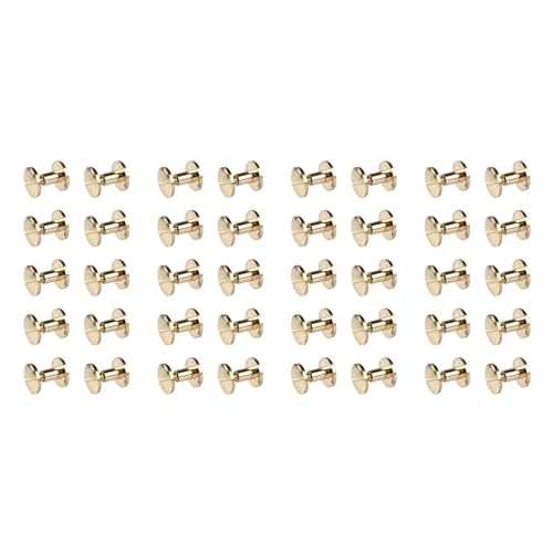 Vheolk 40-Fach Arc Massivmessingknopf Bolzen Schraubnagels Schraube Ruecken Leder Niet Gurt 6mm von Vheolk