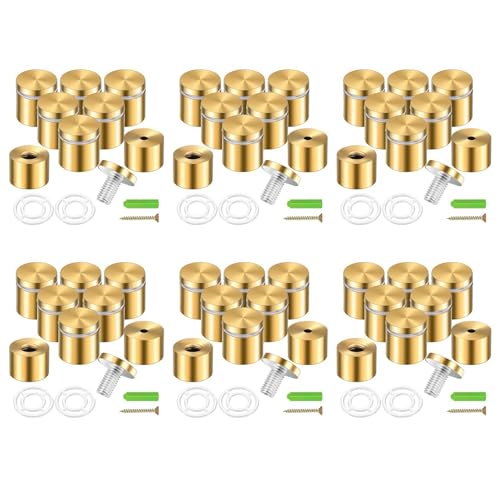 Vheolk 48 SäTze Abstands Schrauben Werbenagel Abstands Halter Wand Hardware für AufhäNgen Von Acryl Bilderrahmen (25 X 25 Mm) von Vheolk