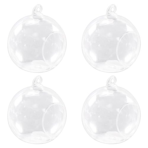 Vheolk 4Stück 8Cm HäNgende Glas Blumen Pflanzen Vase Stand Halter Terrarium Container Kerzen Halter Teelicht Halter Wohnkultur von Vheolk