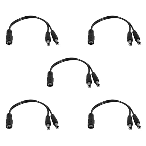 Vheolk 5 Stücke 5.5x2.1mm 1-2 M/F DC Power Splitter Kabel Fuer CCTV-Kamera von Vheolk