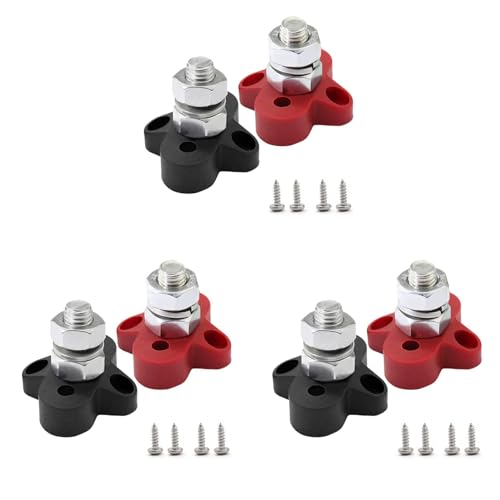 Vheolk 6 StüCk DC 48 V 150 A BusBar M10 Klemmenblock Bolzen Batteriestromverteilungsklemme Bolzen Stromschienenverbinder für Wohnmobilboote von Vheolk