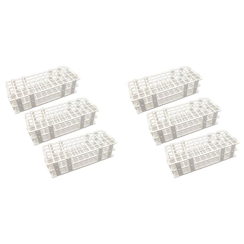 Vheolk 6 Stücke Kunststoff Reagenz Glas Halter, 60 Löcher, für 16 mm Reagenz Gläser, Abnehmbarer Labor Reagenz Glas Halter (60 Löcher) von Vheolk