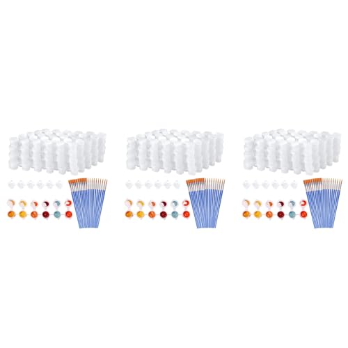 Vheolk 60 Streifen, 360 TöPfe, Leere Farbstreifen und 60 StüCke Pinsel, Farbbecher, Transparente Kunststoff AufbewahrungsbehäLter, 3 Ml/0,17 Oz von Vheolk