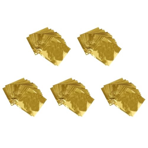 Vheolk Nette 500 Stueck Suessigkeiten Suesswaren Paket Folie Papier Schokolade Bonbon Folie Huellen Quadratisch (Gold) von Vheolk