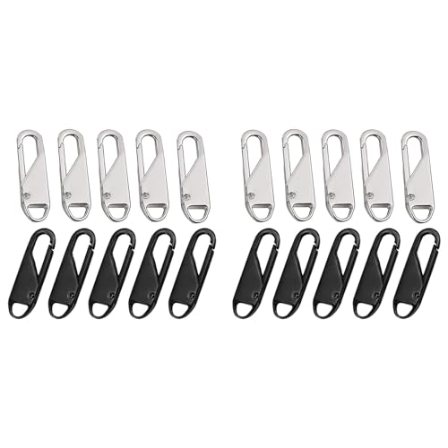Vheolk ReißVerschluss Aus Metall (20 StüCke), Metalllaschen für ReißVerschluss Reparatur, für Kleidung, GepäCk, Koffer, Rucksack, Bastelarbeiten von Vheolk
