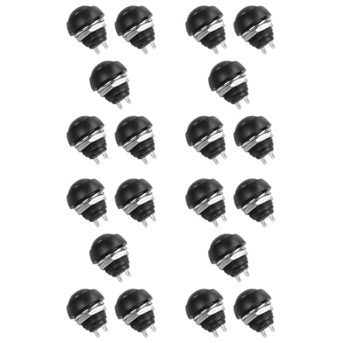 Vheolk Schwarz 20X Pcs 12Mm Wasserdichter Momentan ein/AUS Druckknopf Runder SPST Schalter Vheolk Schwarz 20X Pcs 12Mm Wasserdichter Momentan ein/AUS Druckknopf Runder SPST Schalter von Vheolk