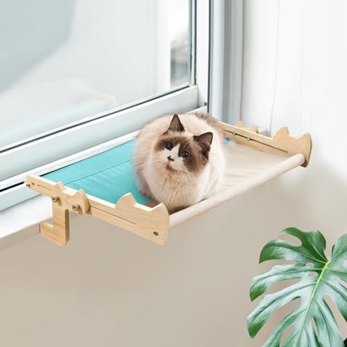 Katzen-Hängematte, Sonnenbad Katzen Fensterplatz Window Lounger Katzen Liegestuhl,Fasst bis zu 18 kg Hängematte für Katzen von Vhffoso