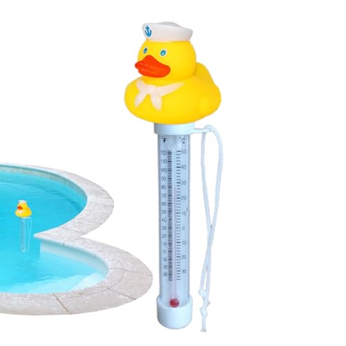 Vhjlfig 2 Stück 20cm Floating Pool Thermometer Pool Temperaturmesser Süßes Tierdesign Schwimmender Temperatursensor Mit Großes Display Badezimmer Temperatur Mit Kordel Außen Und Innen von Vhjlfig