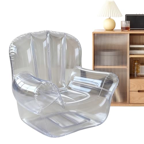 Vhjlfig Aufblasbare Couch Outdoor 100x95x90cm Aufblasbares Sofa PVC Transparente Luftpolster-Liege Mit Integrierter Pumpe Perfekt Für, Festival, Wohnzimmer Und Gästebetten von Vhjlfig