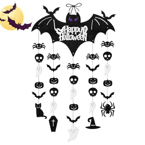 Vhjlfig Fledermäuse Halloween Dekoration,Halloween Türdekoration | Deko Partyzubehör für Bauernhaus Fenster Yard Gruselhaus Wohnaccessoires von Vhjlfig