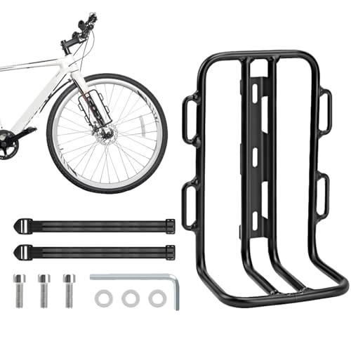 Vhjlfig Frontradständer 22x14x9.5cm Touring -Trägerhalter Aluminiumlegierung Radsportbeutelpäckregal Vordere Fahrradrega Front Rack Carrier Cargo Pannier Halter Für Mountainbike, Rennrad & Fatbike von Vhjlfig