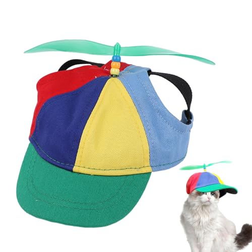 Vhjlfig Für Hunde - StrandFür Hunde Mit Abnehmbarem Propeller - Bequeme Regenbogenfarben Kopfbedeckung Sonnenscz Für Kleine Hunderassen Große Katzen Foto Requisiten Sommer Party Park Garten von Vhjlfig