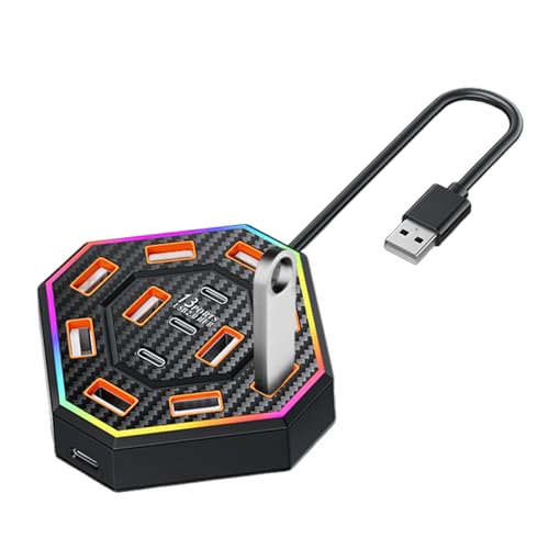 Vhjlfig Für Laptops - 13-Fach USB,Elektronik Zubehör RGB Design Für Wohnung Heimschule Studentenwohnheim von Vhjlfig