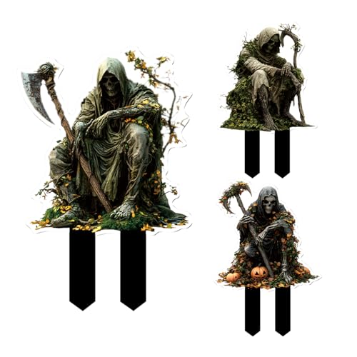 Vhjlfig Halloween Gartenstäbe - Dekorative Gartenstäbe Für Halloween Festdekoration | Gruselige Partydeko Für Gartenbereich von Vhjlfig