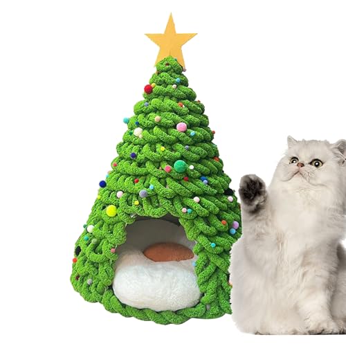 Vhjlfig Katzen Weihnachtsbaum Haus,Materialset Zum Basteln Von Haustiernestern Für Innenräume | Dekorationen Für Höhlenhaus Möbel Zum Basteln Für Katzen Hunde Haustiere Familie Freunde An von Vhjlfig