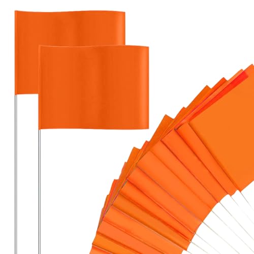 Vhjlfig Markierungsflaggen | Orange Hofflaggen für Rasenmarkierung – hohe Sichtbarkeit Banner für Landschaftsgärtner Gärtner Outdoor Boden Event Feldvermessung Bewässerung Bau Vhjlfig Markierungsflaggen | Orange Hofflaggen für Rasenmarkierung – hohe Sichtbarkeit Banner für Landschaftsgärtner Gärtner Outdoor Boden Event Feldvermessung Bewässerung Bau von Vhjlfig