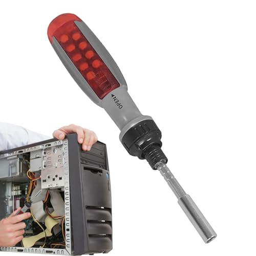 Vhjlfig Schraubendreher Ratsche | Ratsche Schraubendreher - Ergonomischer Rutschfester Gummi Griff Schwenkbarer Werkzeug Für Bauarbeitsplatz Automobil Elektro Möbel Montage von Vhjlfig