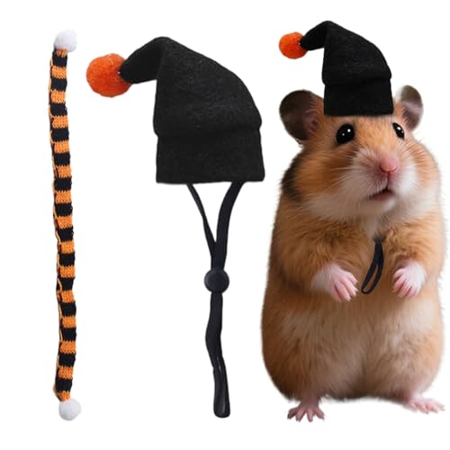 Vhjlfig Set Aus Hut Und Schal Für Haustiere - Hamster Hut Und Schal Komplettset Für Halloween Kostüme - Haustierzubehör Kopfbedeckung für Feste Geburtstagsfeiern Indoor Fotosessions von Vhjlfig
