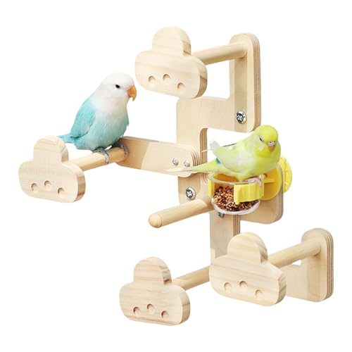 Vhjlfig Sittich Sitzstangen - Vogel Kletterstand mit Futternapf,Schaukelspielzeug Käfigzubehör Für Zuhause Reise Ruhe Bewegung Vhjlfig Sittich Sitzstangen - Vogel Kletterstand mit Futternapf,Schaukelspielzeug Käfigzubehör Für Zuhause Reise Ruhe Bewegung von Vhjlfig
