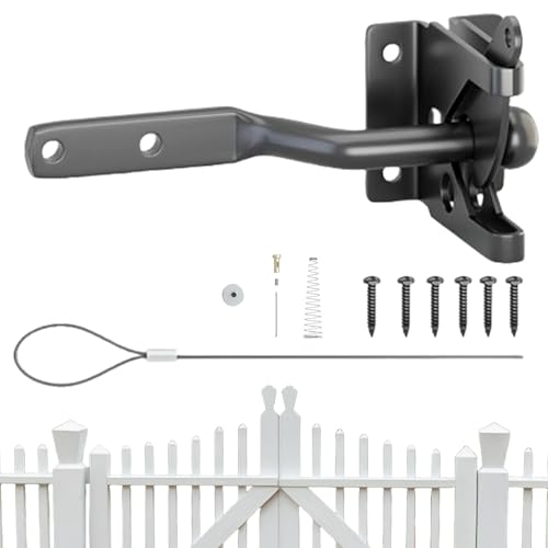 Vhjlfig Torverriegelung, Automatische Verriegelung Schwarze Türverriegelung, Sicherheitsbeschlag Für Garten Gehege Poolbereich Terrasse Holz Vhjlfig Torverriegelung, Automatische Verriegelung Schwarze Türverriegelung, Sicherheitsbeschlag Für Garten Gehege Poolbereich Terrasse Holz von Vhjlfig