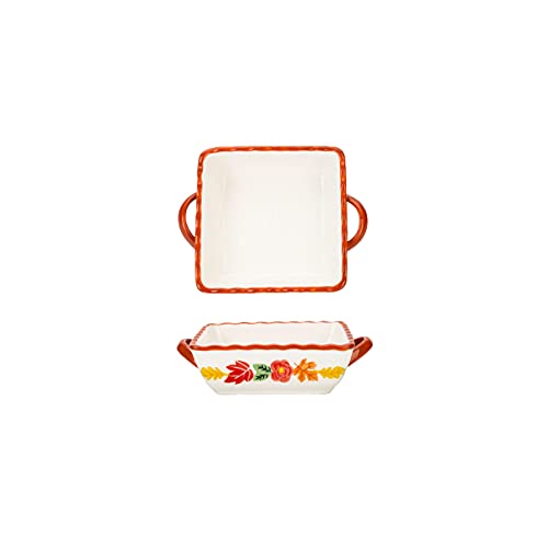 Auflaufform for den Ofen, Mini-Ofenformen aus Keramik – 2er-Set | Ofen-zu-Tisch-Backformen | Lasagne-, Kuchen- und Auflauftopf | Quadratisch, Rot, 10 Zoll (Color : Red, Size : 8in) von VhoMes
