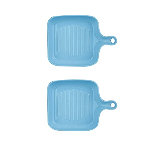 Auflaufform for den Ofen, kleine Keramik-Backform, quadratische Lasagne-Pfannen mit Einzelgriff – Porzellan-Back- und Mahlzeiten-Dual-Purpose-Essteller, 2er-Set,B (Color : C, Size : -) von VhoMes