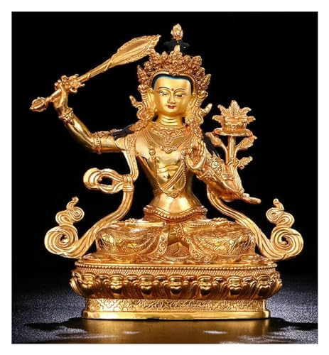 VhoMes 8,5" antike handbemalte bronzevergoldete Manjushri-Buddha-Statue Bodhisattva Tara von VhoMes