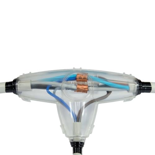ViD® Gießharz-Verbindungsmuffe T-Form 246x143x56mm | Kabel-Ø 10-25mm; für abgezweigte Verbindungen 5x 10mm² von ViD