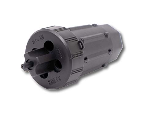 ViD® PREMIUM Dosenmuffe VDM1 IP68 schwarz UV-Schutz inkl. Cuttermesser und Zubehör I Verbindungs- und Abzweigmuffe | mit Verplombungsmöglichkeit und Ösen für den Kabelbinder von ViD