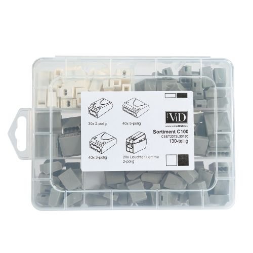 ViD® Steckklemmen I Verbindungsklemmen GRAU- Box 1-2,5 mm² 130 Stück von ViD
