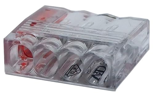 ViD® VDE VC04 Verbindungsklemmen/Steckklemmen Ø0,5-2,5 mm² 4-polig, rot 100 Stück von ViD