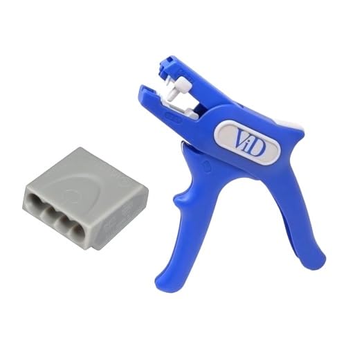 ViD C1004251 Verbindungsklemmen/Steckklemmen grau 0,5-2,5 mm² 100 Stück… (Steckklemme (100Stk.) + Abisolierzange) von ViD