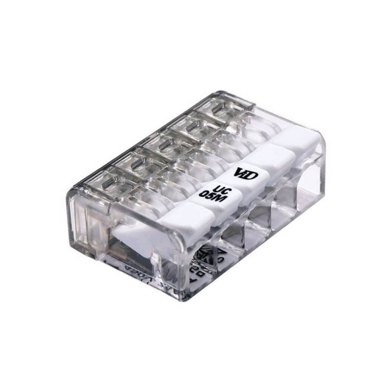 ViD Verbindungsklemme Mini Hebelklemme UC05M, 5-polig, 0,2 - 2,5 mm² von ViD