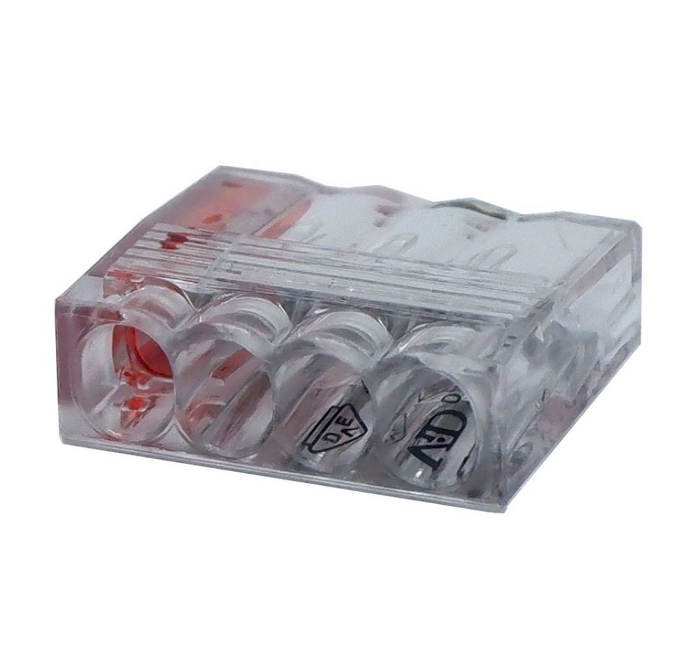 ViD Verbindungsklemme VC04 Mini-Steckklemme 100 Stück, 4-polig, 0,5 - 2,5 mm² ViD Verbindungsklemme VC04 Mini-Steckklemme 100 Stück, 4-polig, 0,5 - 2,5 mm² von ViD