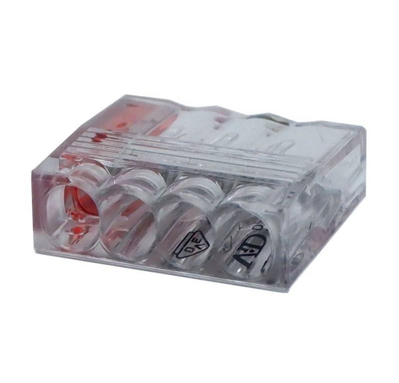 ViD Verbindungsklemme VC04 Mini-Steckklemme 100 Stück, 4-polig, 0,5 - 2,5 mm² von ViD