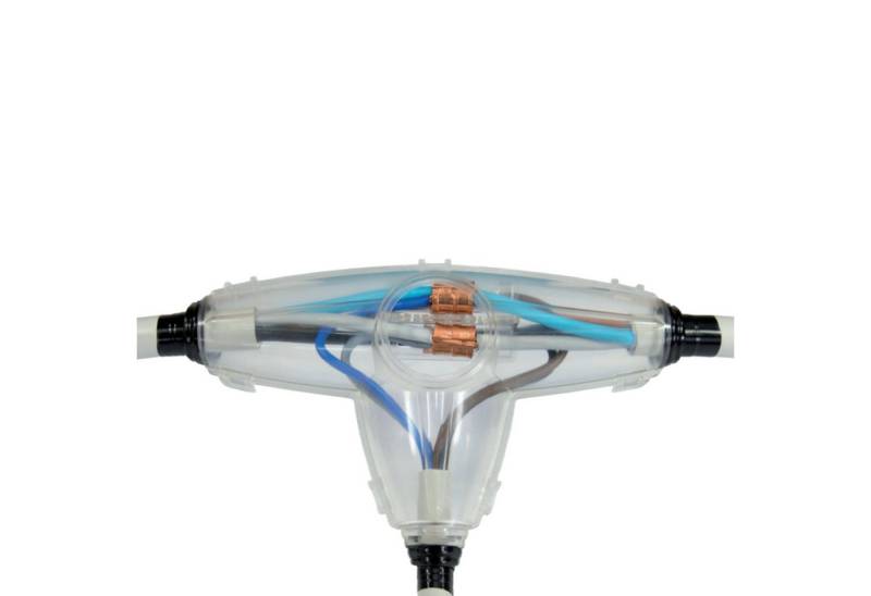 ViD Verbindungsmuffe Gießharz-Verbindungsmuffe T-Form 246x143x56mm, Kabel-Ø 10-25mm von ViD