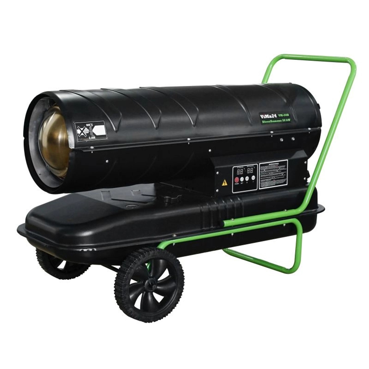 ViMa24 Dieselheizgebläse 50.000 Watt Ölheizer mit 56L Tank VM-50D ViMa24 Dieselheizgebläse 50.000 Watt Ölheizer mit 56L Tank VM-50D von ViMa24