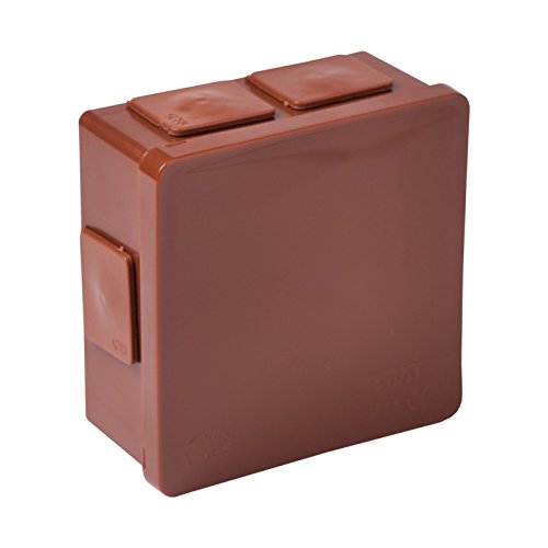 Abzweigkasten Aufputz-Feuchtraum 002-02 Verbindungsdose 86x86x40 mm Gummi Verschraubung gewindelos Abzweigdose braun ViPlast 7939 von ViPlast