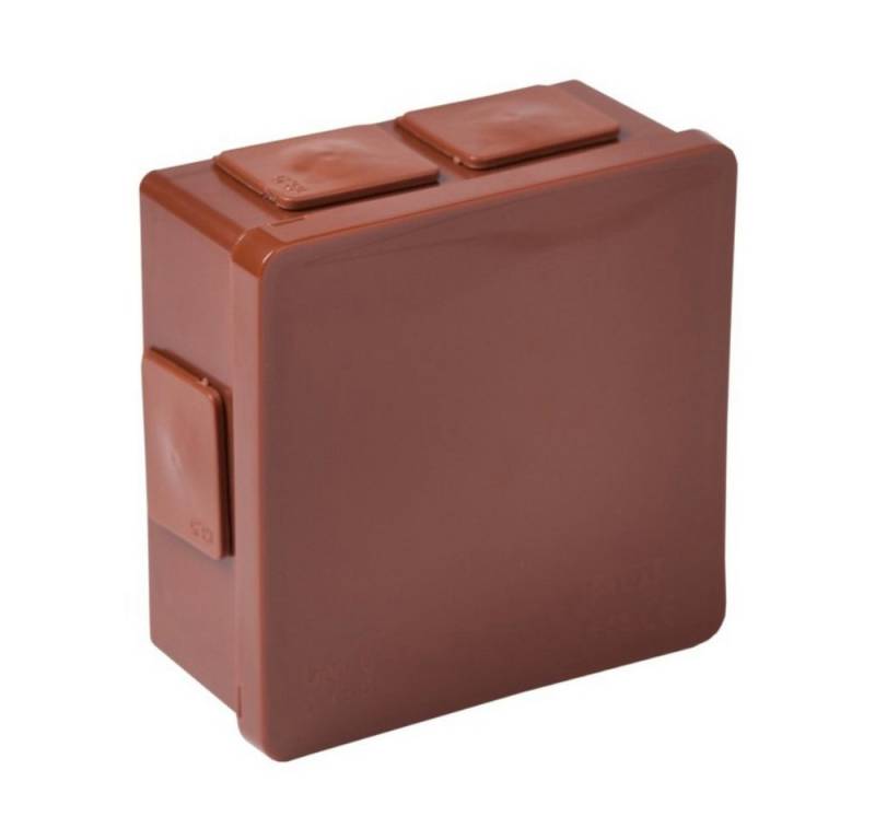 Kabelbox Abzweigkasten Aufputz-Feuchtraum 002-02 Verbindungsdose Gummi Verschraubung gewindelos Abzweigdose braun 86x86x40 mm ViPlast von ViPlast