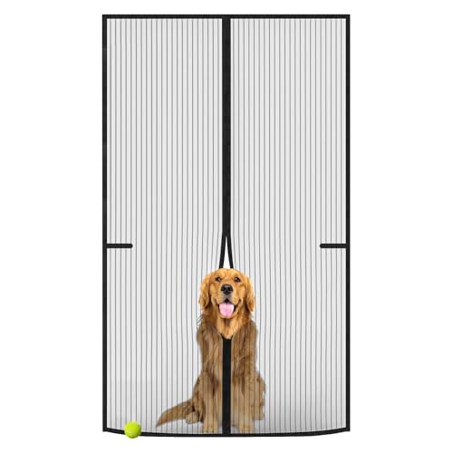 ViShawtek Fliegengitter Tür, Fliegengitter Balkontür Ohne Bohren,Schwarz Insektenschutz Balkontür 100x230cm von ViShawtek