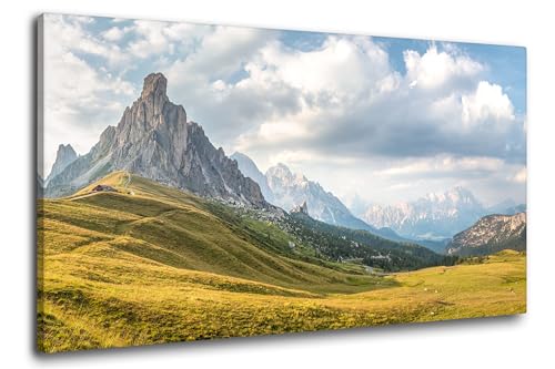 Via Artis Leinwandbild - 100x50 cm XXL Format - Premium Wandbilder für Wohnzimmer & Schlafzimmer - Berge Alpen - Dolomiten im Abendlicht von Via Artis