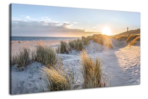 Via Artis Leinwandbild - 100x50 cm XXL Format - Premium Wandbilder für Wohnzimmer & Schlafzimmer - Strand Meer Maritim Küste - Düne im Morgenlicht von Via Artis